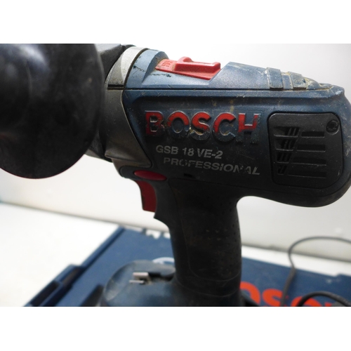 2011 - Bosch Pro GSB 18VE-2 18v cordless drill, battery, charger and case