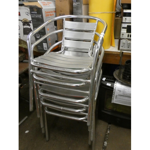 2129 - 5 Aluminium patio/cafe chairs