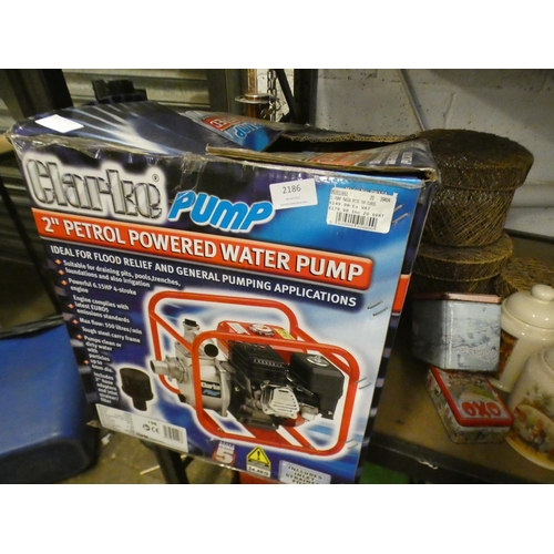 2186 - Clarke petrol-driven water pump - W