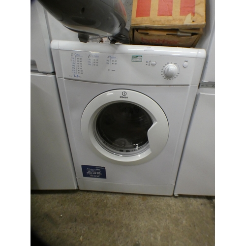 2276 - Indesit 7kg IDV75 tumble dryer - W with unused vent trunking/inside drum