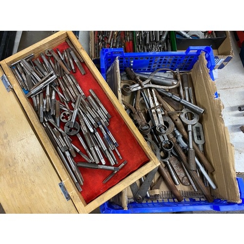 2013 - Engineer's tooling job lot: taps, dies, callipers, tap wrenches, etc., 100+ items