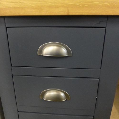 1318 - A Hampshire blue painted and oak large bedside chest *This Lot is Subject to VAT*