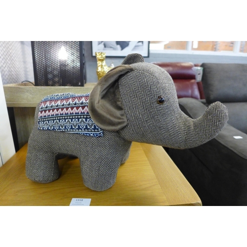 1319 - A tweed fabric elephant door stop, 45 x 23cms (2821907)   #