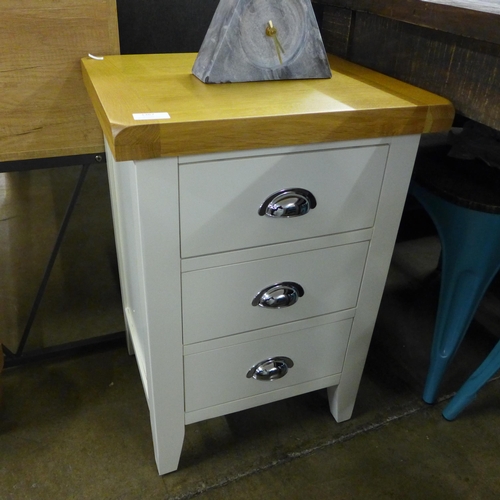 1367 - A Hampshire white painted and oak large bedside chest *This Lot is Subject to VAT*