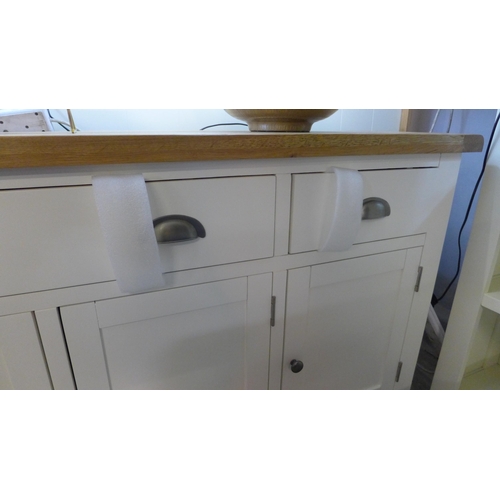 1427 - A Hampshire white painted and oak extra large sideboard *This Lot is Subject to VAT*