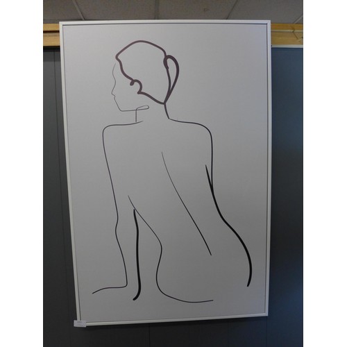 1451 - A large framed Lady Line canvas, H 90cms (62797406)   #