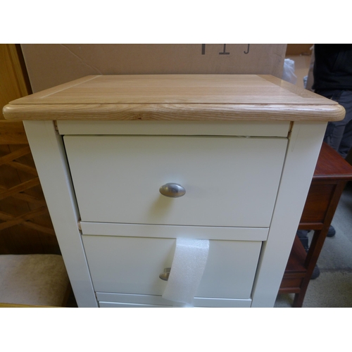 1787 - A Chester cream painted and oak small sideboard *This Lot is Subject to VAT* - damaged