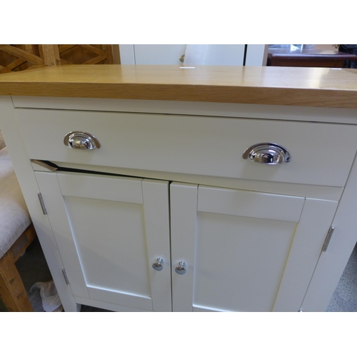 1787 - A Chester cream painted and oak small sideboard *This Lot is Subject to VAT* - damaged