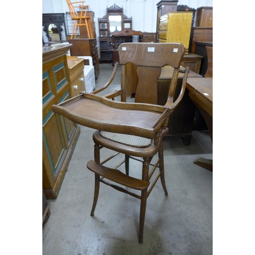 164 - A Victorian oak child's highchair