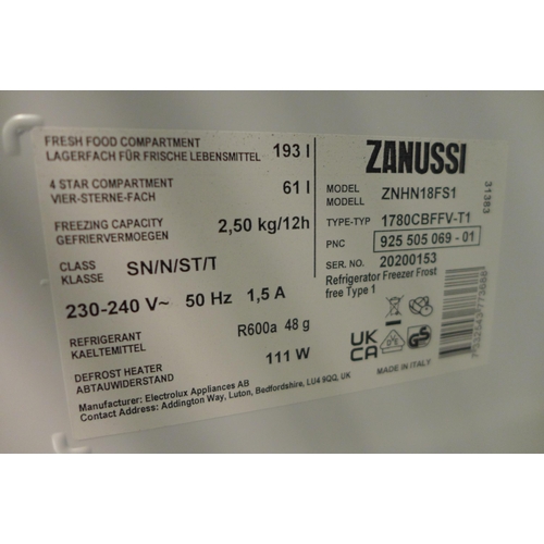 3041 - Zanussi 70/30 Fridge Freezer - Frost Free Model: ZNHN18FS1, H1772xW540xD549, Original RRP £566.66 + ... 