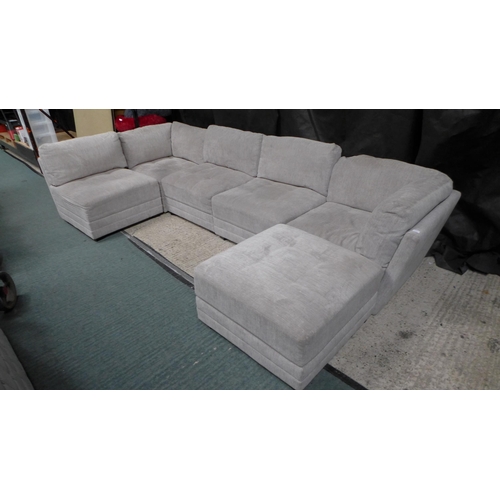 3317 - Six-Piece Grey Fabric Sectional Sofa, Original RRP £799.99 + vat ( 248-800 ) * This lot is subject t... 