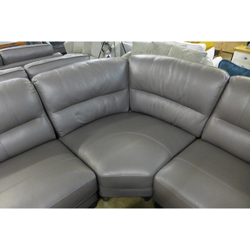 1303 - A Sisi Italia grey leather corner sofa, RRP £3249