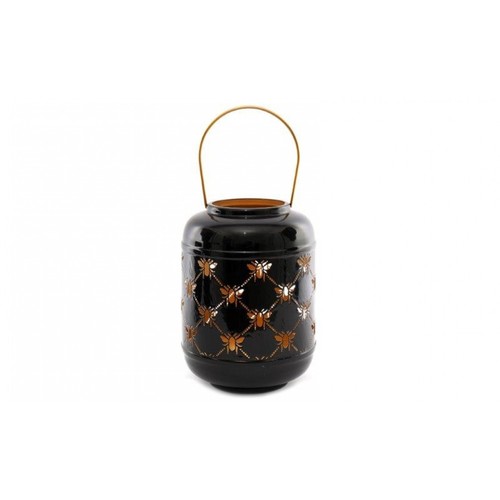 1340 - A black lantern with bee cut out design, H 26cms (TJBE1418)   #