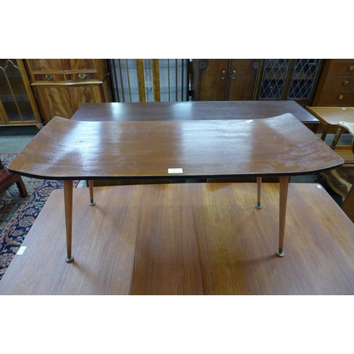 105 - A teak and bent ply wood coffee table