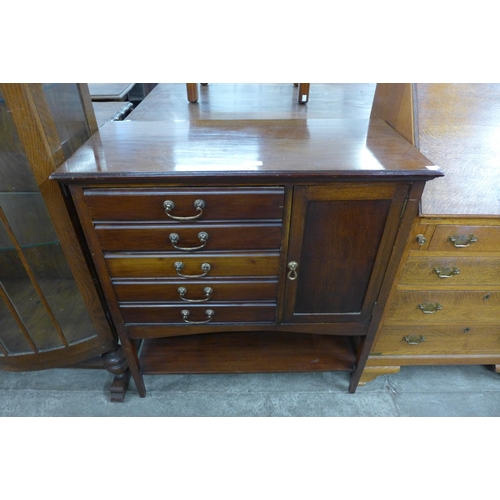 114 - An Edward VII mahogany music cabinet