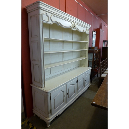 122 - A large French style cream library bookcase