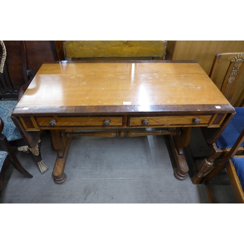 141 - A George IV mahogany and maple sofa table