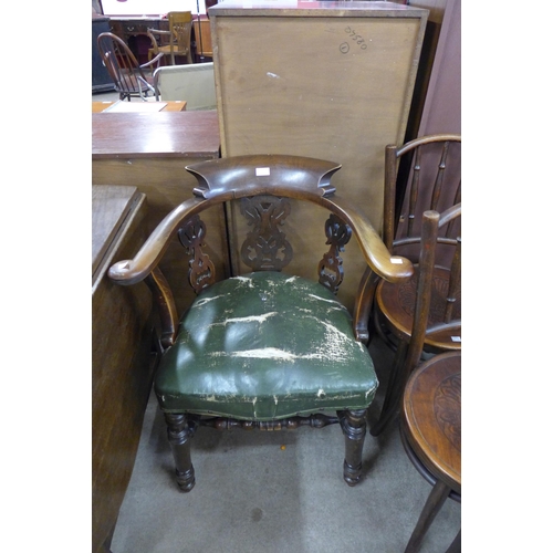 158 - A Victorian mahogany Captain's desk chair