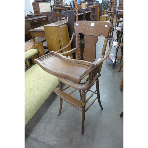 164 - A Victorian oak child's highchair