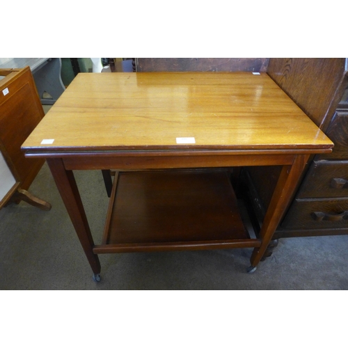 300 - A teak fold over card table