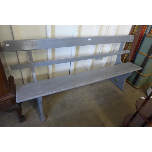 301 - A painted pine garden bench