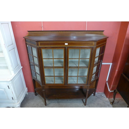 34 - An Edward VII inlaid mahogany breakfront side cabinet