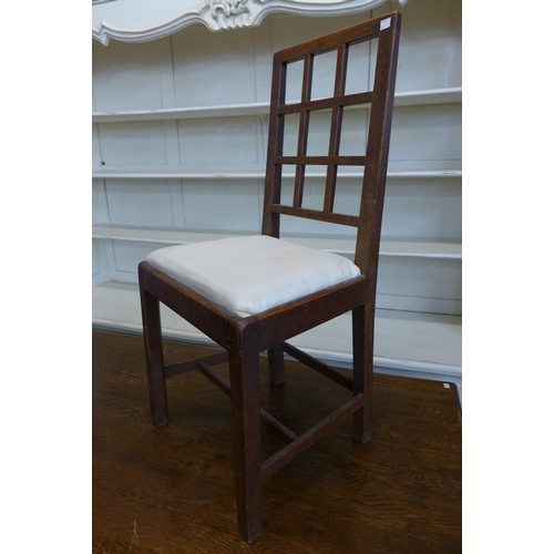 36 - A set of six Heals style Art Deco oak dining chairs