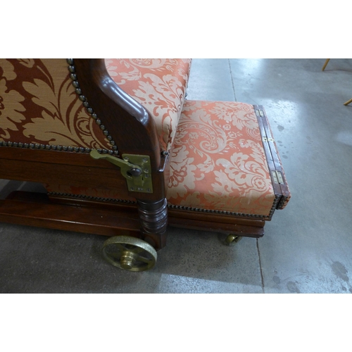 37 - A Collinge & Co. Ltd. mahogany and fabric upholstered metamorphic invalid chair