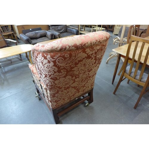 37 - A Collinge & Co. Ltd. mahogany and fabric upholstered metamorphic invalid chair