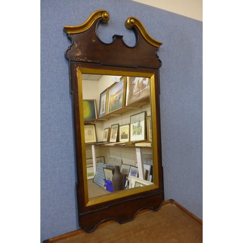 426 - A George II style mahogany and parcel gilt framed mirror