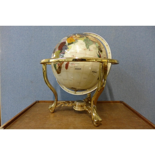 427 - A gem stone effect terrestrial globe