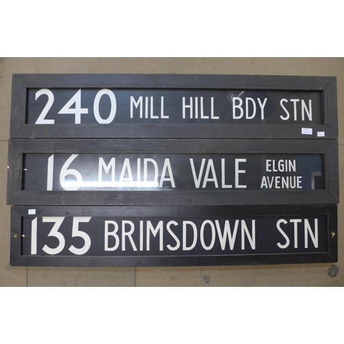 429 - A set of three painted wooden station/street signs