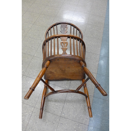 5 - A 19th Century elm and yew Windsor chair