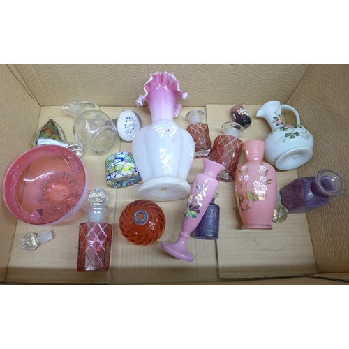 1142 - Cranberry glass and other coloured glassware**PLEASE NOTE THIS LOT IS NOT ELIGIBLE FOR POSTING AND P... 