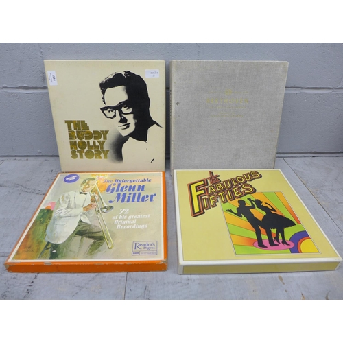 1144 - Four boxed record sets including Buddy Holly and The Fabulous Fifties**PLEASE NOTE THIS LOT IS NOT E... 