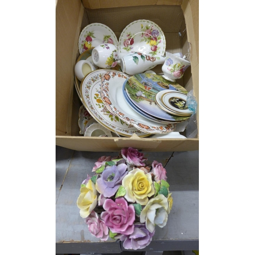 1145 - Four boxes of mixed china and glass, including Royal Crown Derby, Gainsborough, etc.**PLEASE NOTE TH... 