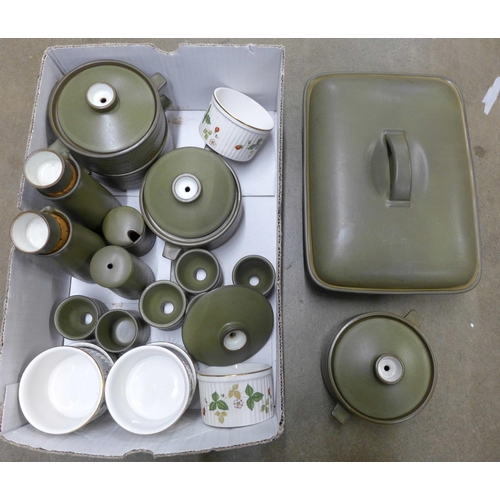 1166 - A set of Denby stoneware and six Wedgwood Wild Strawberry pots**PLEASE NOTE THIS LOT IS NOT ELIGIBLE... 