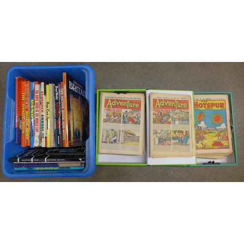 1173 - A collection of Hotspur and Adventure comics and a box of annuals**PLEASE NOTE THIS LOT IS NOT ELIGI... 