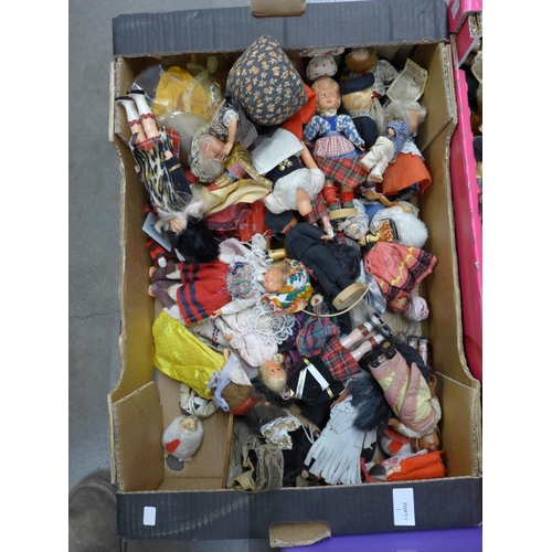 1180 - Three boxes of costume dolls**PLEASE NOTE THIS LOT IS NOT ELIGIBLE FOR POSTING AND PACKING**