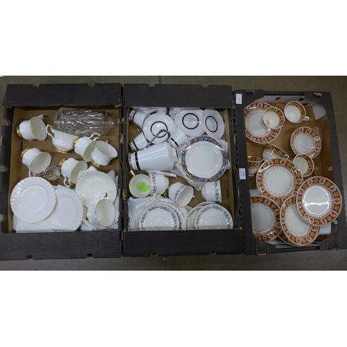 1182 - Three boxes of part tea sets including Royal Stafford**PLEASE NOTE THIS LOT IS NOT ELIGIBLE FOR POST... 