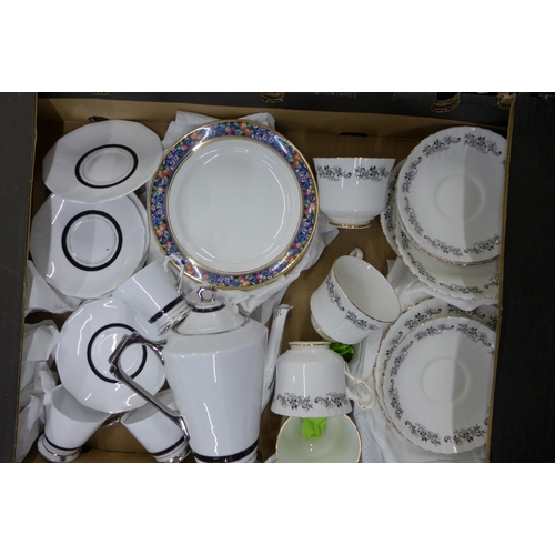 1182 - Three boxes of part tea sets including Royal Stafford**PLEASE NOTE THIS LOT IS NOT ELIGIBLE FOR POST... 