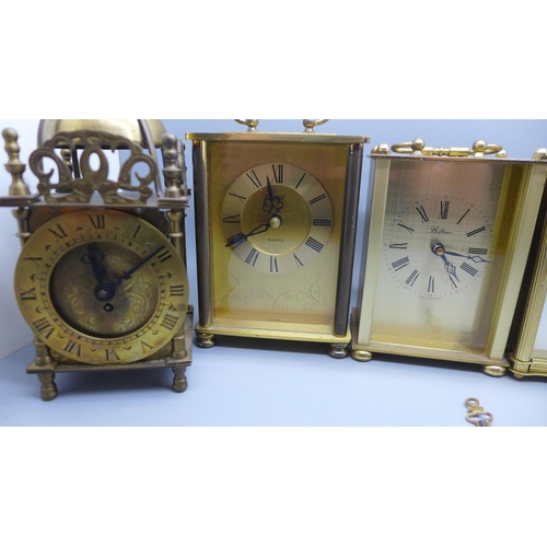 680 - A collection of five carriage clocks