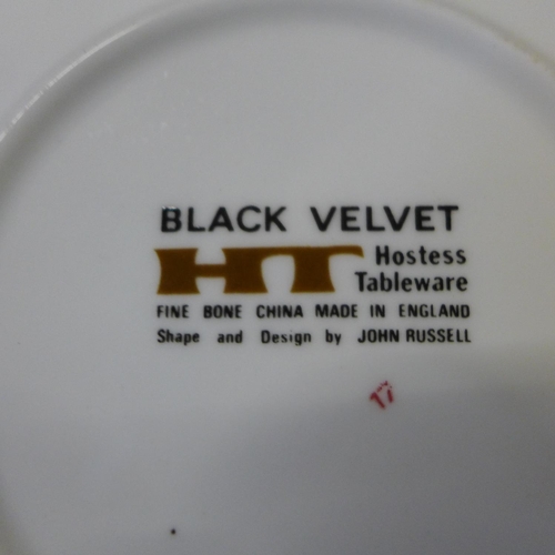 688 - A Hostess Tableware six setting Black Velvet coffee set