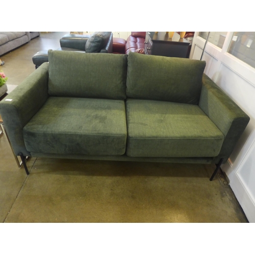 1370 - A Baker winter moss velvet two seater sofa