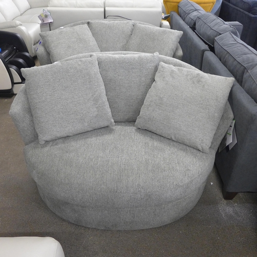 1378 - Fabric Swivel Chair in light Grey Fabric , RRP £441.66 + vat (4097-27)  * This lot is subject to vat