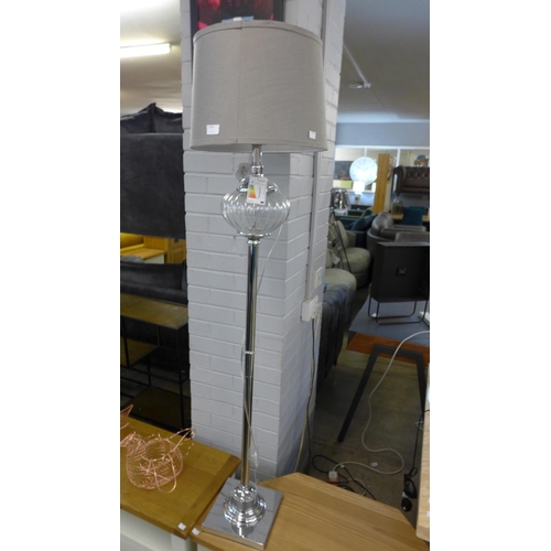 1428 - A chrome and grey floor standing lamp