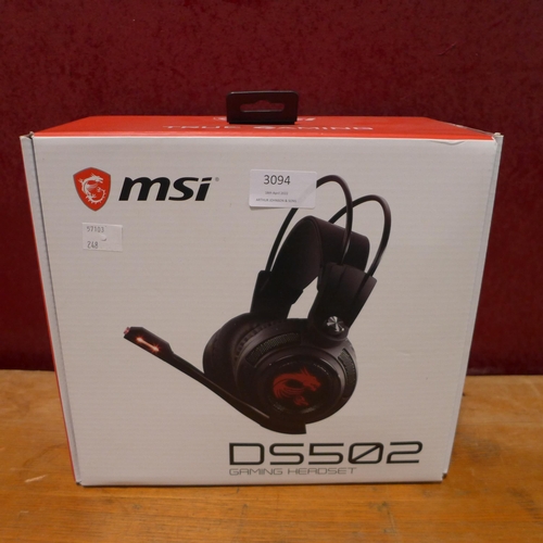 3094 - Msi Gaming Headset Ds502 - S37-2100911-Sv1           (248-48)   * This lot is subject to vat