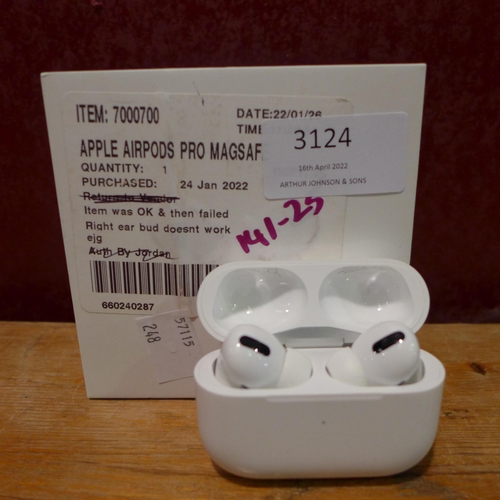 3124 - Apple Airpods Pro Magsafe Mlwk3Zm/A   , Original RRP £164.99 + Vat           (248-101)   * This lot ... 