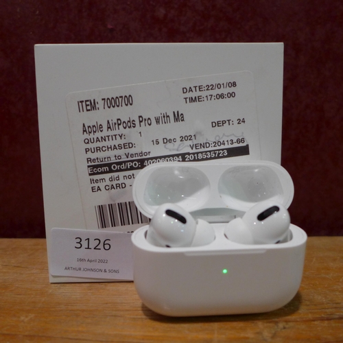 3126 - Apple Airpods Pro Magsafe Mlwk3Zm/A     , Original RRP £164.99 + Vat       (248-103)   * This lot is... 