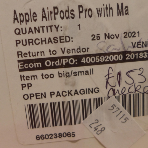 3128 - Apple Airpods Pro Magsafe Mlwk3Zm/A     , Original RRP £164.99 + Vat       (248-105)   * This lot is... 